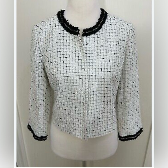 Karl Lagerfeld Cropped Tweed Jacket - Picture 2 of 7